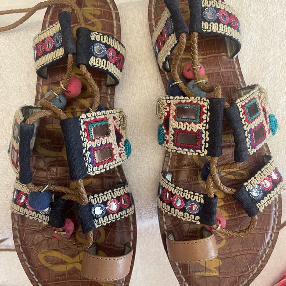 Sam Edelman ‘Gretchen’ Embellished Lace Up Sandal, 7.5 - Picture 2 of 9